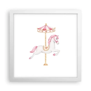 Plakat w białej ramie - Ruszył z kopyta - 30x30 cm
