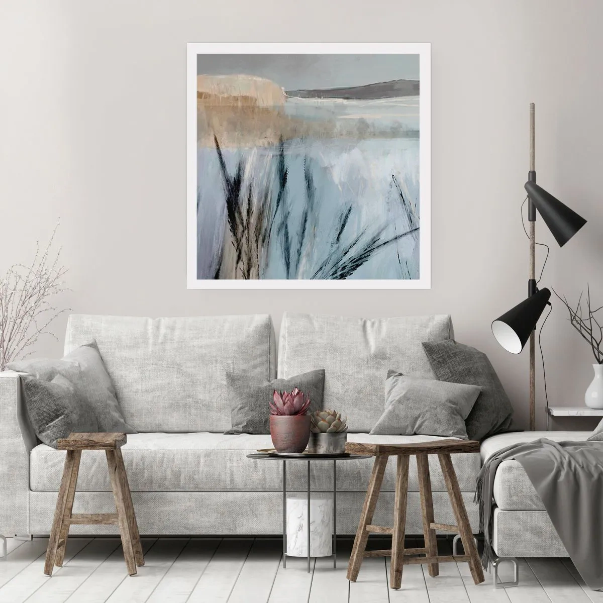 Plakat - Zimowe pola - 60x60 cm