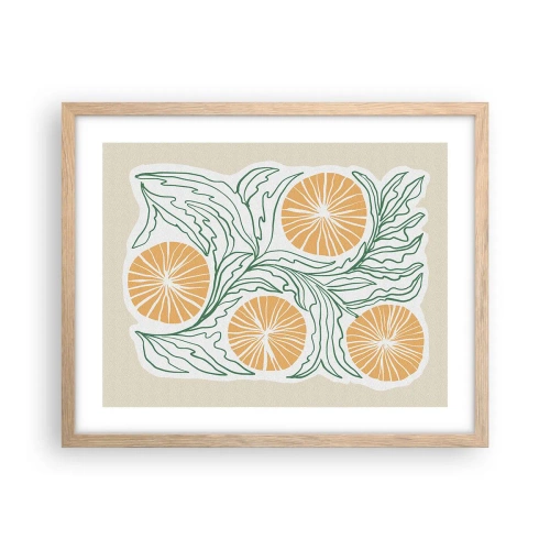 Plakat w ramie jasny dąb - Etnicznie z nutą abstrakcji - 50x40 cm