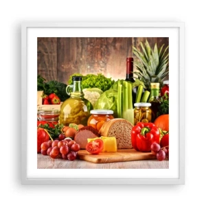 Plakat w białej ramie - Wędzone, pieczone, marynowane - 50x50 cm