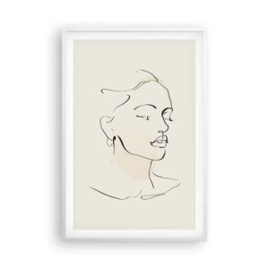 Plakat w białej ramie - Pewną kreską - 61x91 cm