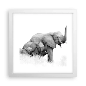 Plakat w białej ramie - Raz, dwa, trzy - 30x30 cm