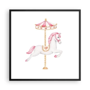 Plakat w czarnej ramie - Ruszył z kopyta - 60x60 cm
