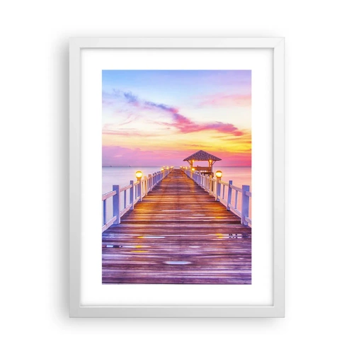 Plakat w białej ramie - Liliowo-złota cisza wieczoru - 30x40 cm