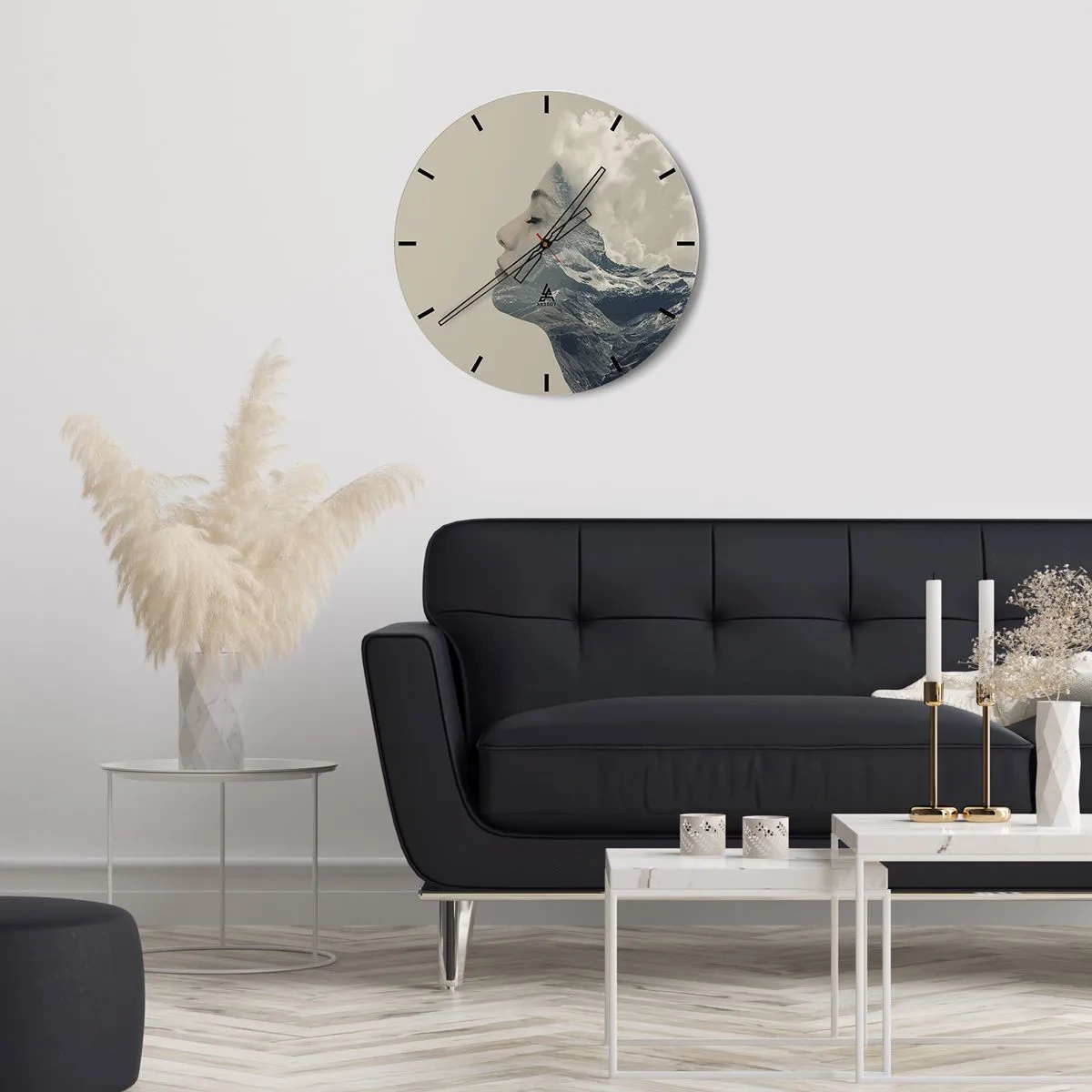 Zegar ścienny - Uroda żywiołów - 40x40 cm