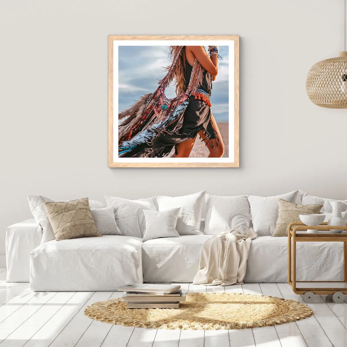 Plakat w ramie jasny dąb - Dziewczyna szamana - 30x30 cm