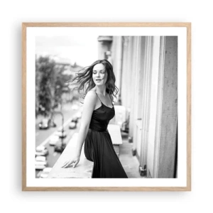 Plakat w ramie jasny dąb - Z pewnością paryżanka - 60x60 cm