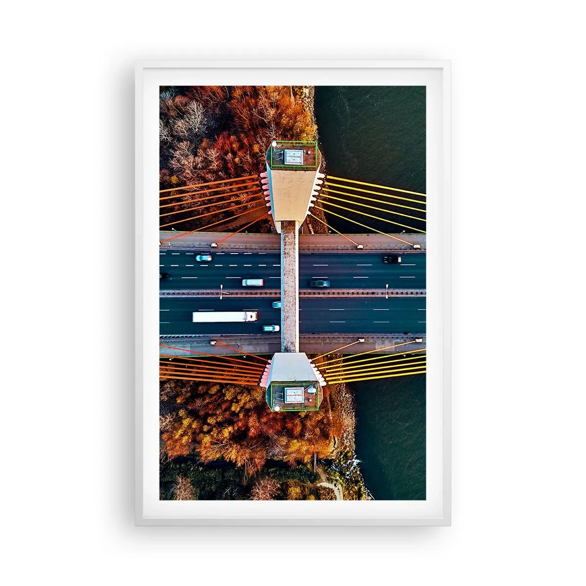 Plakat w białej ramie - ZA wodami, za lasami - 61x91 cm