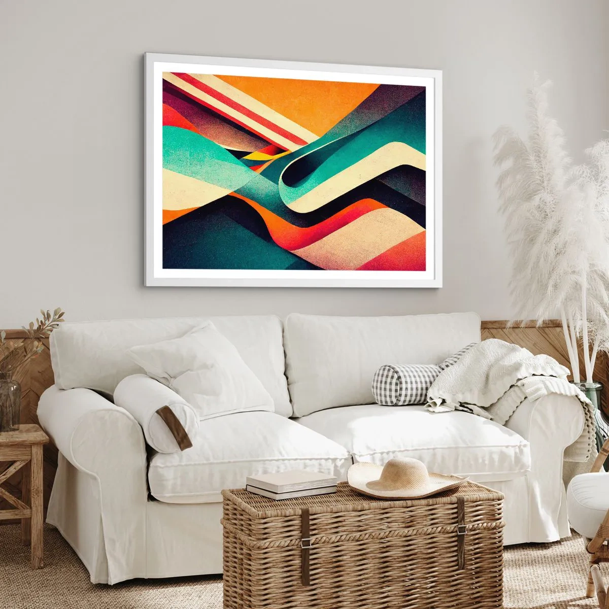 Plakat w białej ramie - Kompozycja intensywna - 50x40 cm