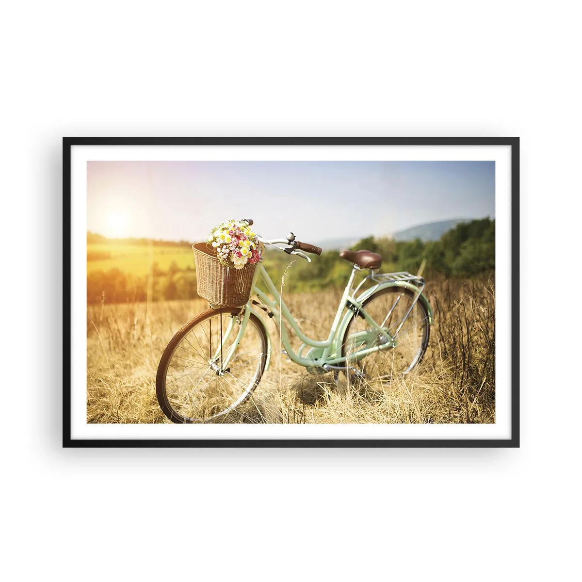 Plakat w czarnej ramie - Zostanę tu chwilę - 91x61 cm