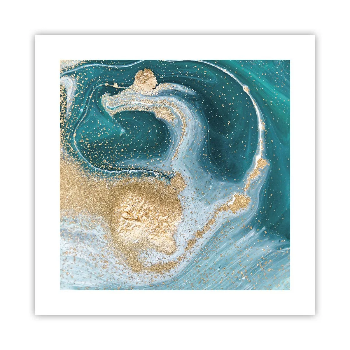 Plakat - Wir złota i turkusu - 40x40 cm