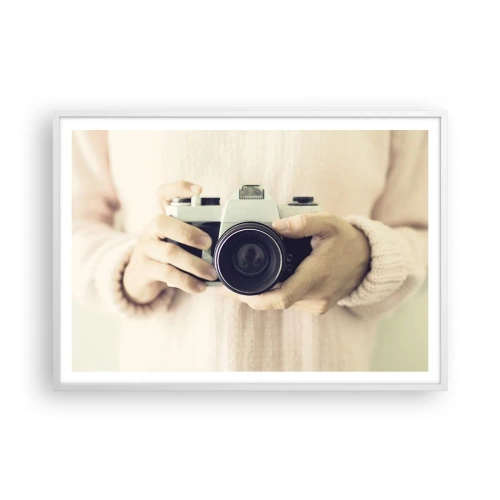 Plakat w białej ramie - By widzieć więcej… - 100x70 cm