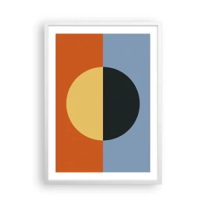 Plakat w białej ramie - Kompozycja ciepła i chłodu - 50x70 cm