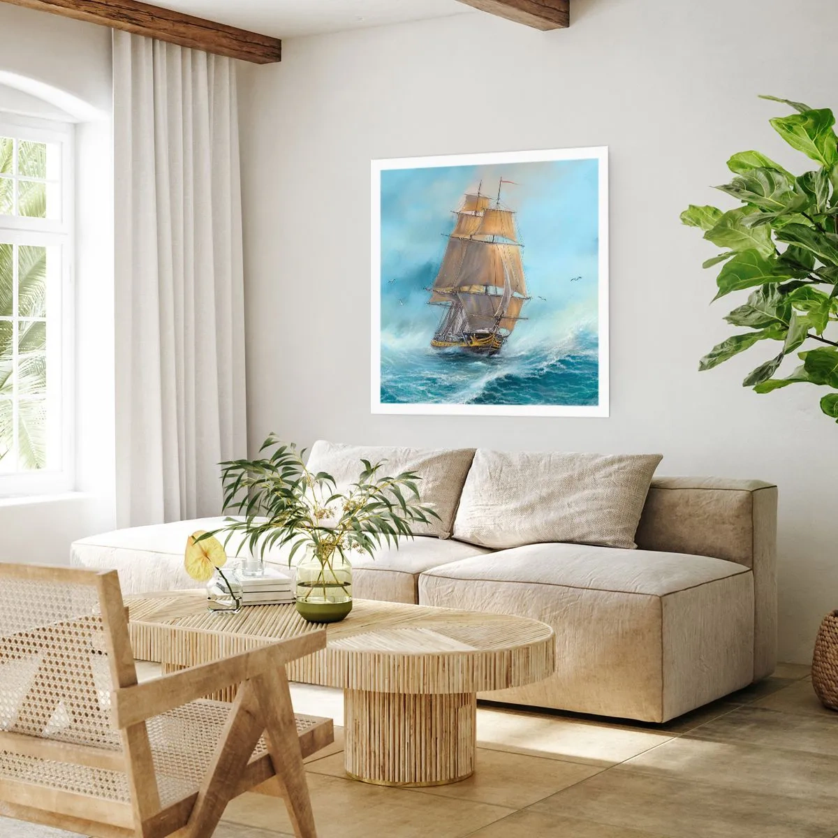 Plakat - Mknący po falach - 60x60 cm