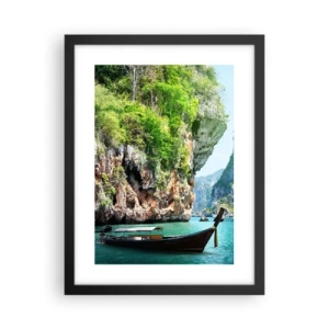 Plakat w czarnej ramie - Zaproszenie do egzotycznej podróży - 30x40 cm