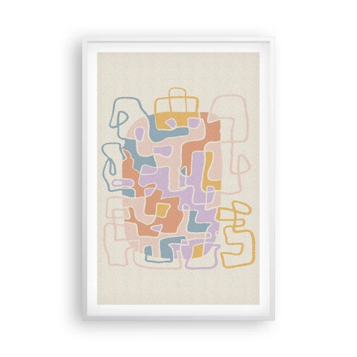 Plakat w białej ramie - Labirynt – radosna przygoda - 61x91 cm