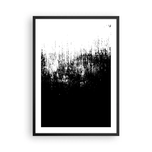Plakat w czarnej ramie - Abstrakcyjna kompozycja w czerni i bieli - 50x70cm - I zwycięzcą jest… - Nowoczesna dekoracja ścienna do salonu i sypialni ARTTOR