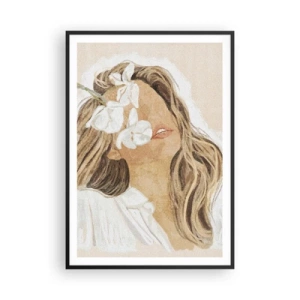 Plakat w czarnej ramie - Wśród kwiatów w uniesieniu - 70x100 cm
