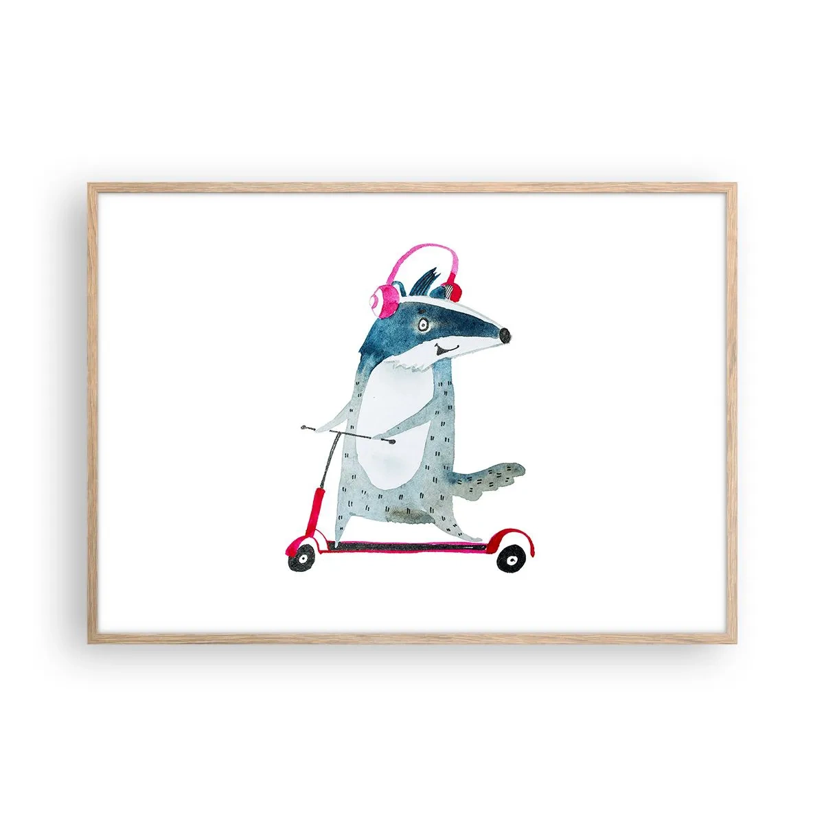 Plakat w ramie jasny dąb - Borsucze radości - 100x70 cm