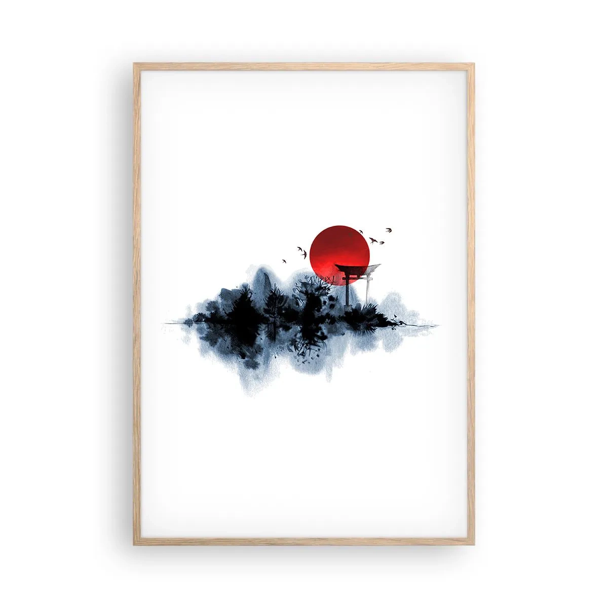 Plakat w ramie jasny dąb - Japoński widok - 70x100 cm