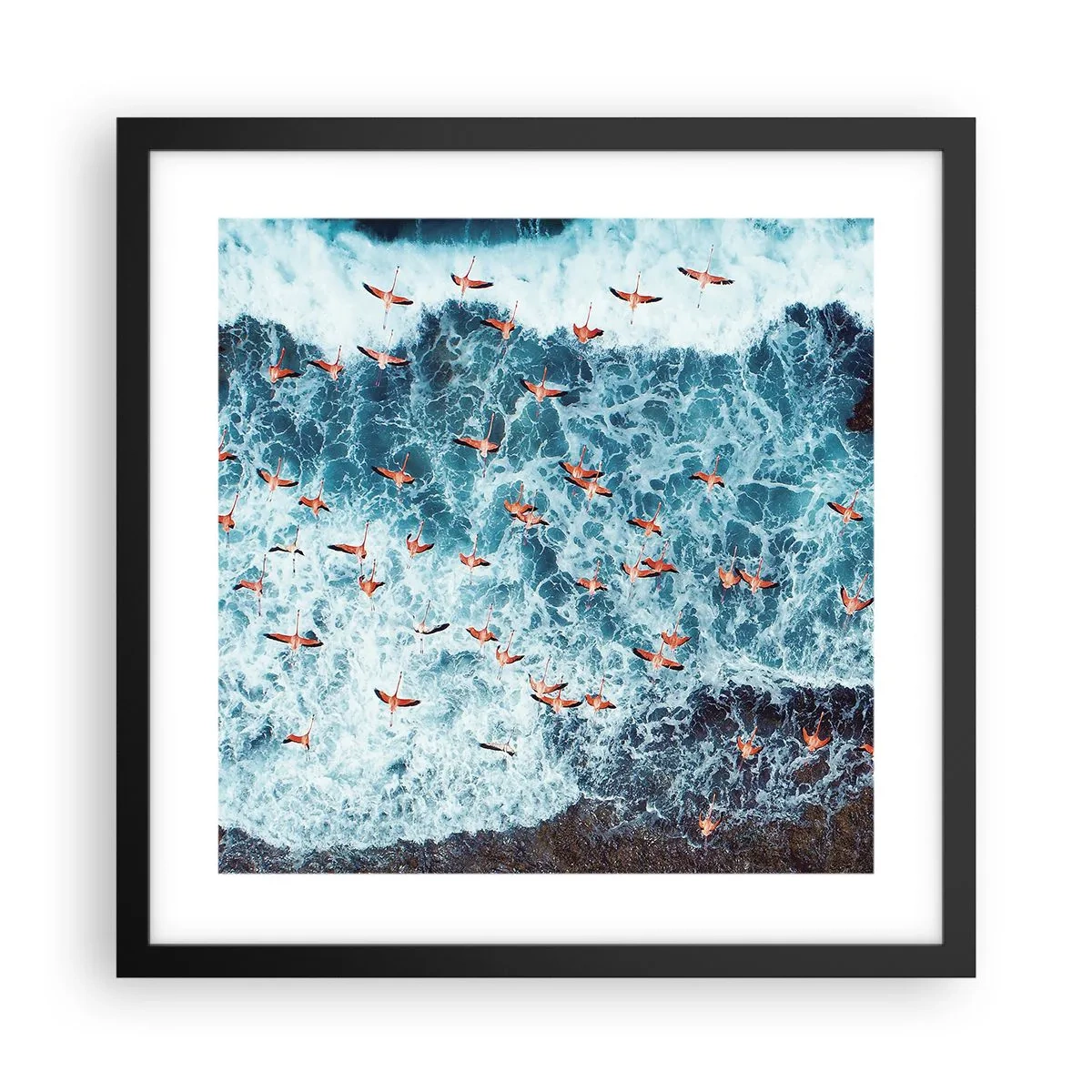 Plakat w czarnej ramie - Nadmorska parada - 40x40 cm