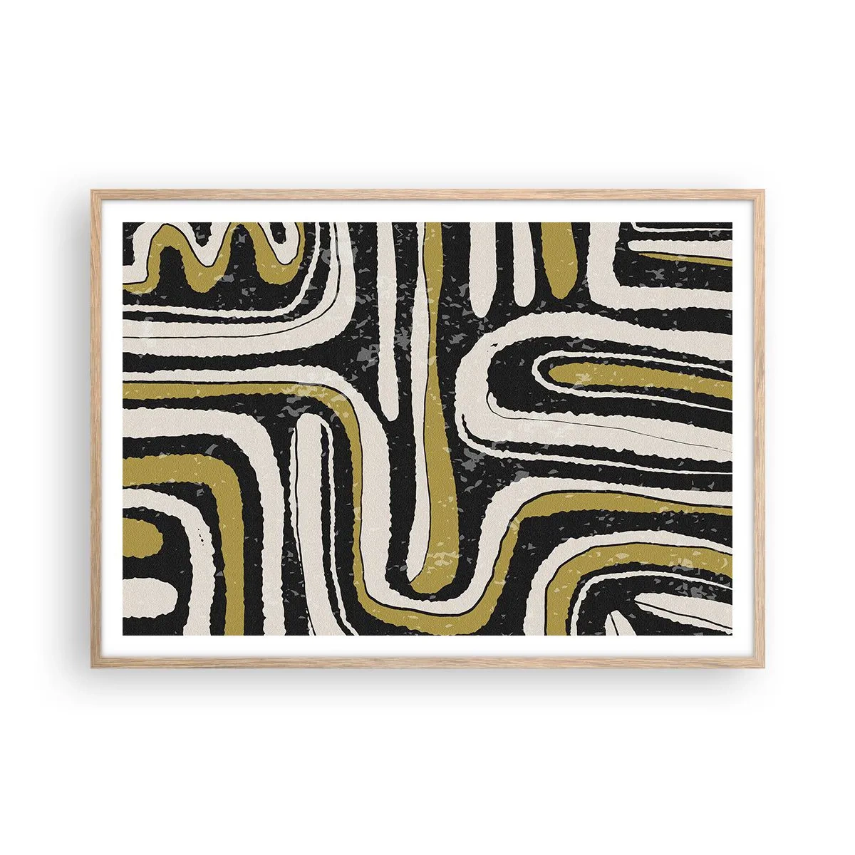 Plakat w ramie jasny dąb - Kompozycja: trakty i zaułki - 100x70 cm