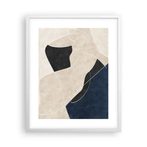 Plakat w białej ramie - Kompozycja abstrakcyjna – kontrast barw - 40x50 cm