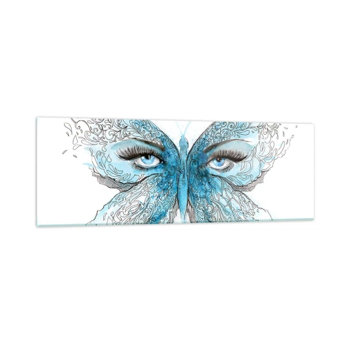 Obraz na szkle - Modraszek eros - 90x30 cm