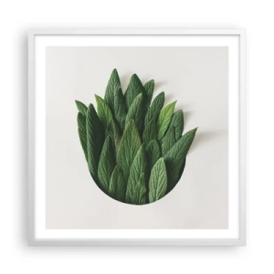 Plakat w białej ramie - Nieposkromiona ciekawość - 60x60 cm