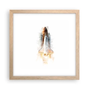 Plakat w ramie jasny dąb - Odkrywcy na start - 30x30 cm