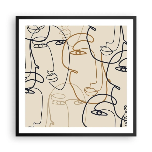 Plakat w czarnej ramie - Portret zwielokrotniony - 60x60 cm