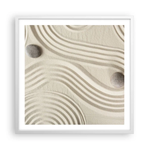 Plakat w białej ramie - Dotyk ciepła - 60x60 cm