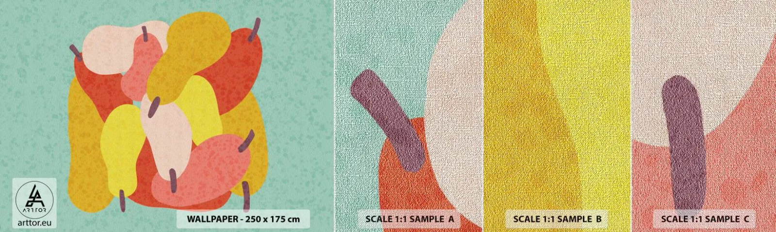 Fototapeta Próbka Premium Canvas - Spróbuj letniego słońca - Owoce, Gruszki, Zdrowie - 100x30 cm