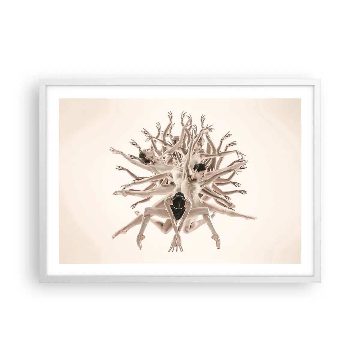 Plakat w białej ramie - Rozkwitanie w tańcu - 70x50 cm