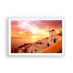 Plakat w białej ramie - Rozpłynąć się w bieli i złocie - 91x61 cm