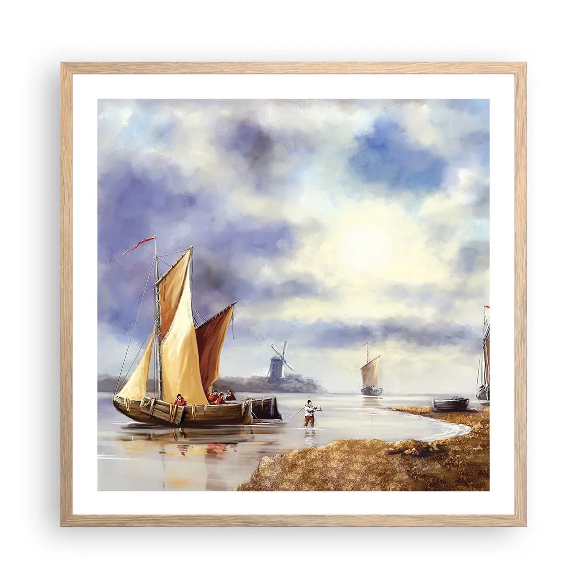 Plakat w ramie jasny dąb - Powrót żeglarzy - 60x60 cm