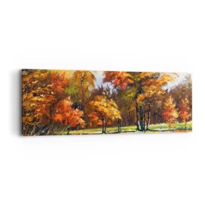 Obraz na płótnie - Pejzaż w złocie i brązie - 90x30 cm