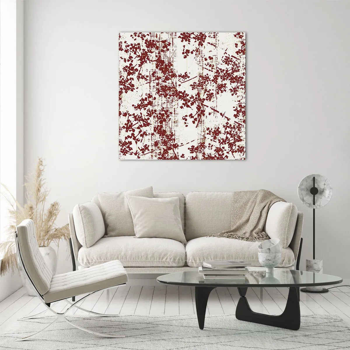 Obraz na szkle - Jak dawny perkalik - 60x60 cm