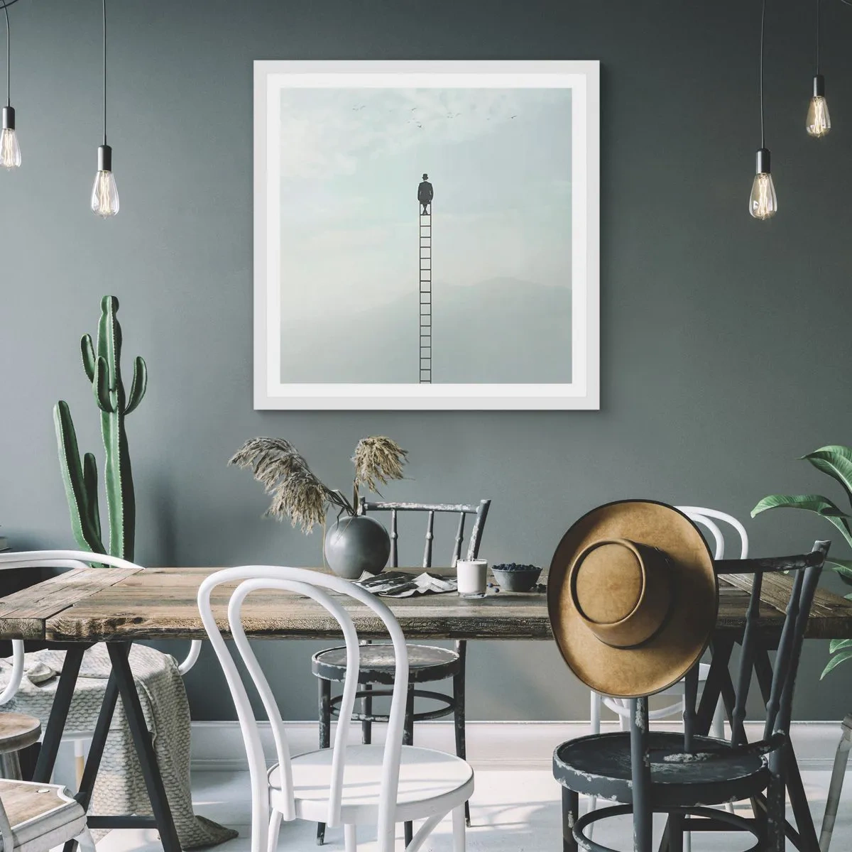 Plakat w białej ramie - Wznieś się ponadto - 60x60 cm