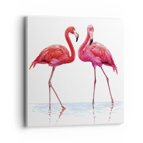 Obraz na płótnie - Różowe randez-vous - 40x40 cm