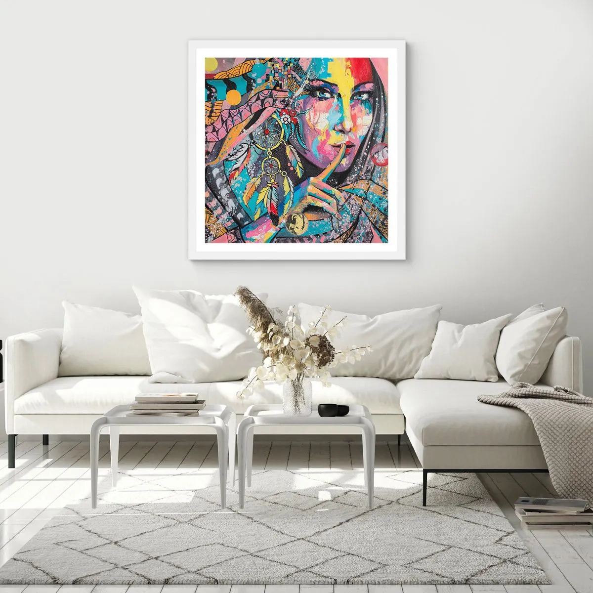Plakat w białej ramie - Milcz, aż zrozumiesz - 40x40 cm