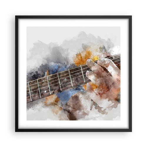 Plakat w czarnej ramie - Poezja między strunami - 50x50 cm