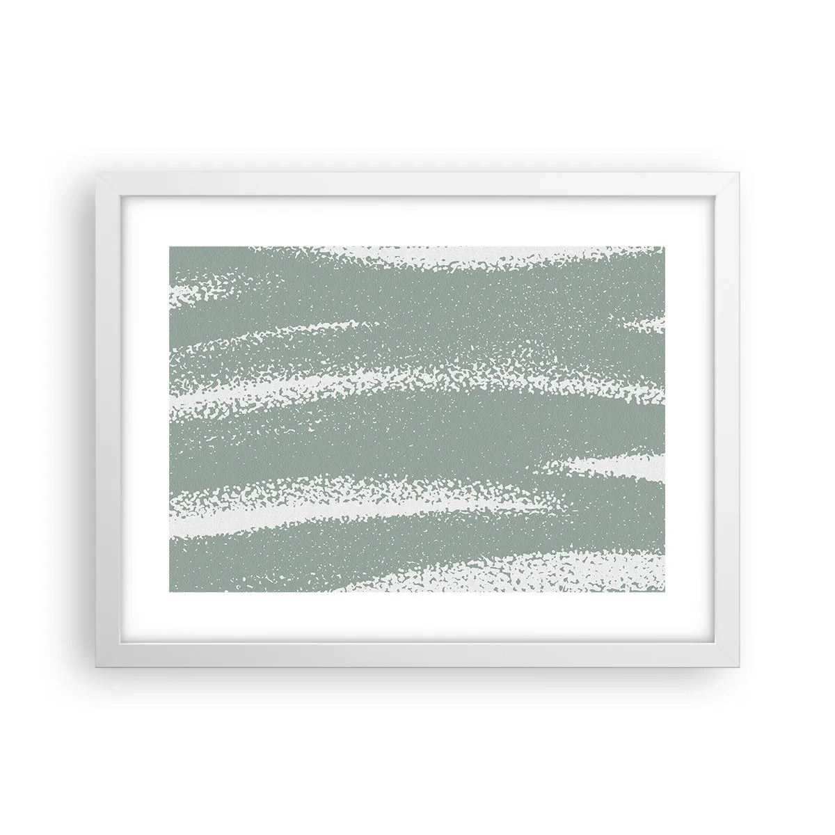 Plakat w białej ramie - Abstrakcja w zimowym klimacie - 40x30 cm