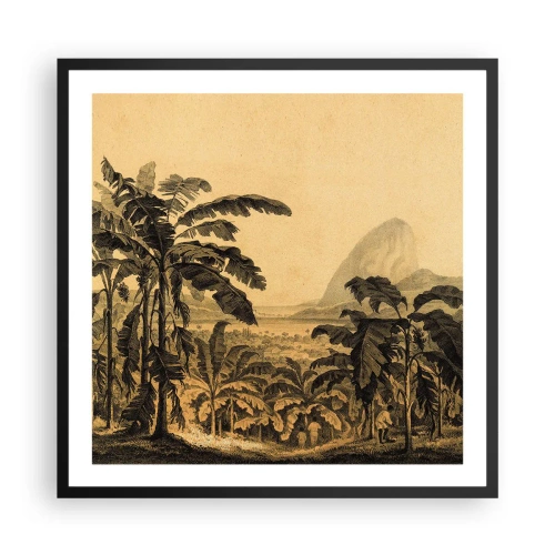 Plakat w czarnej ramie - w kolonialnym klimacie - 60x60 cm