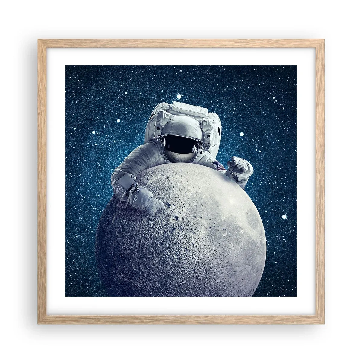 Plakat w ramie jasny dąb - Kosmiczny żartowniś - 50x50 cm