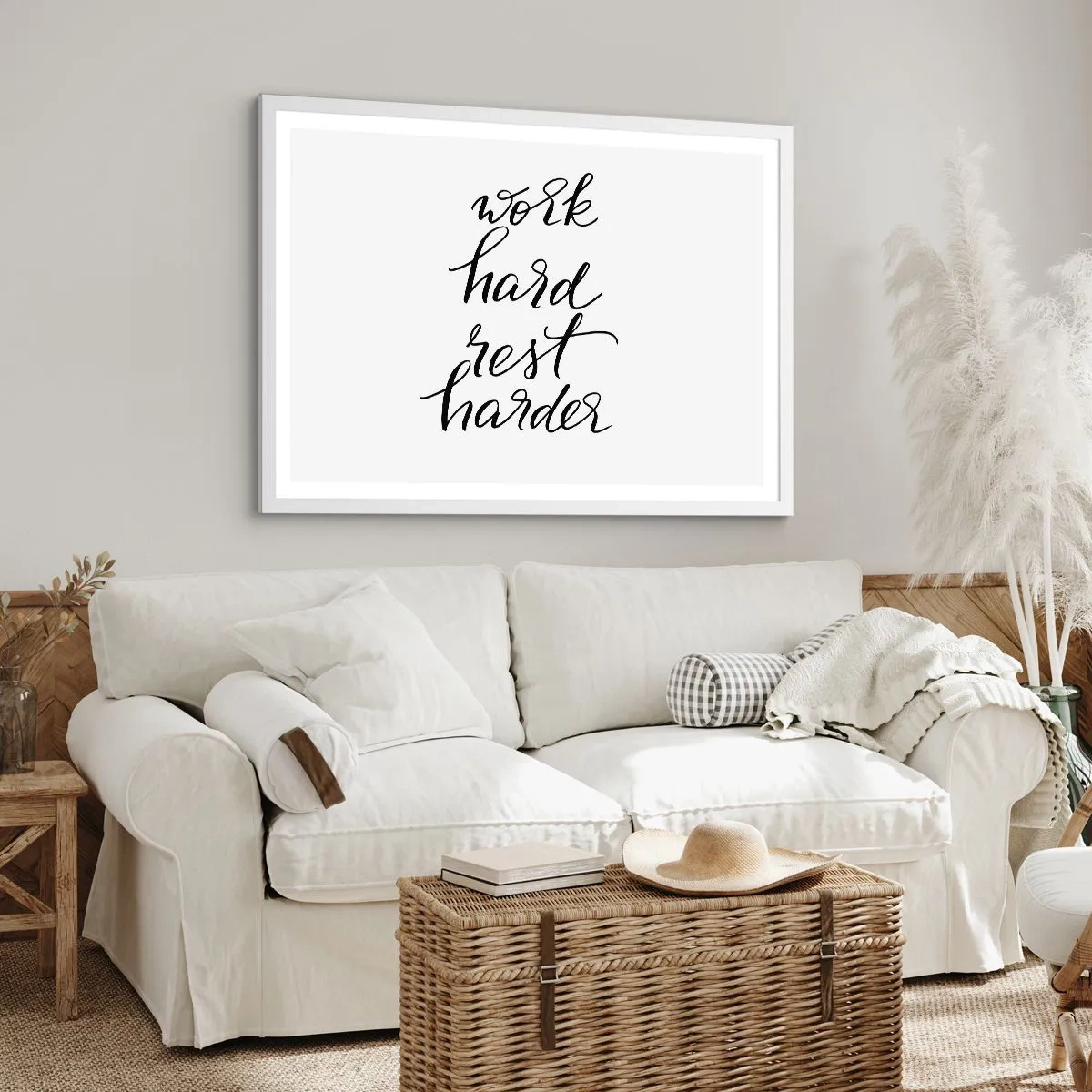 Plakat w białej ramie - Życiowa równowaga - 70x50 cm