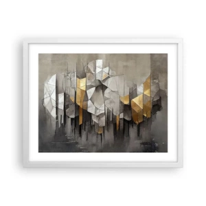 Plakat w białej ramie - Kompozycja z lodu i światła - 50x40 cm