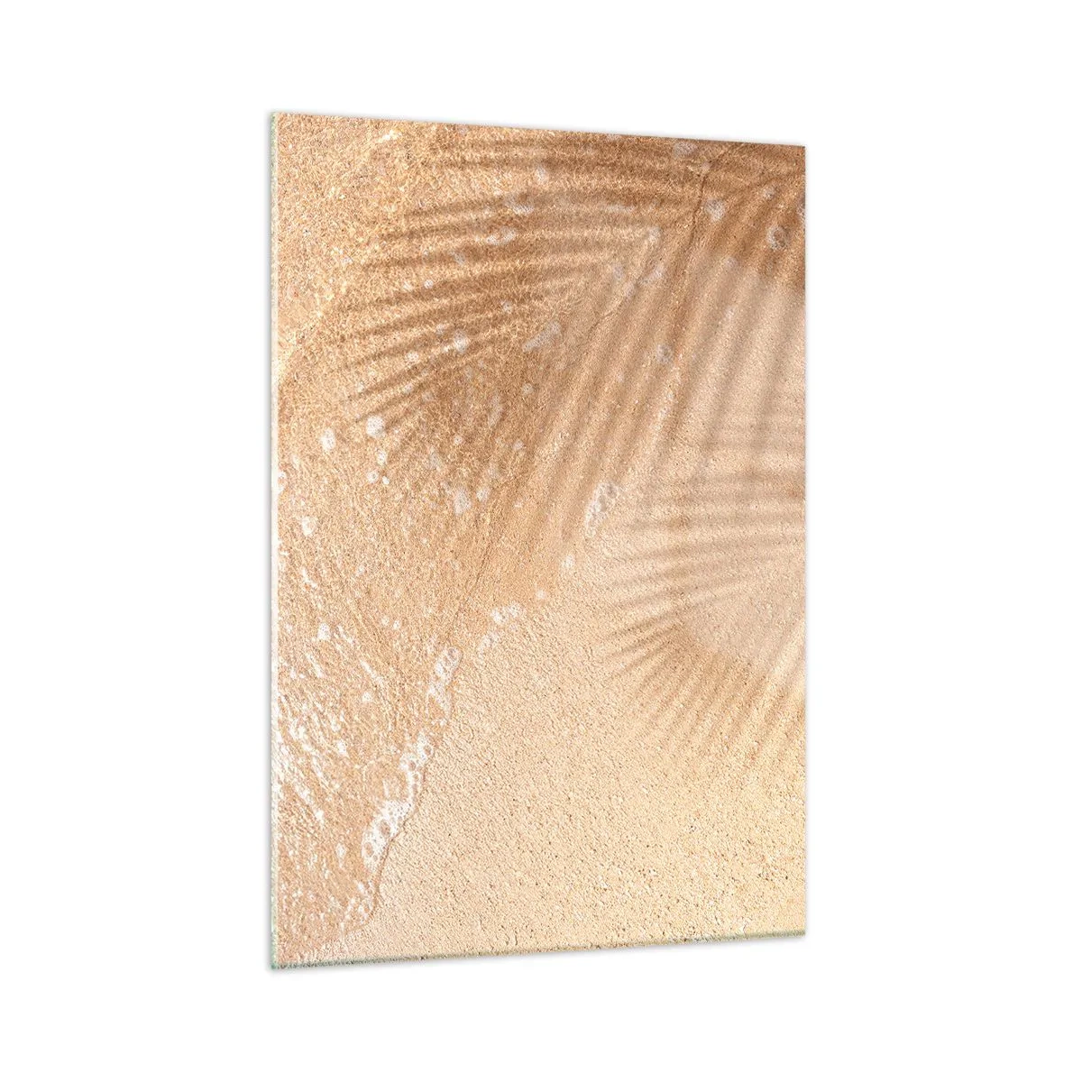 Obraz na szkle - Plaża i cień na piasku - 50x70cm - Cień gorącego lata - Nowoczesna dekoracja ścienna do salonu, kuchni i sypialni ARTTOR
