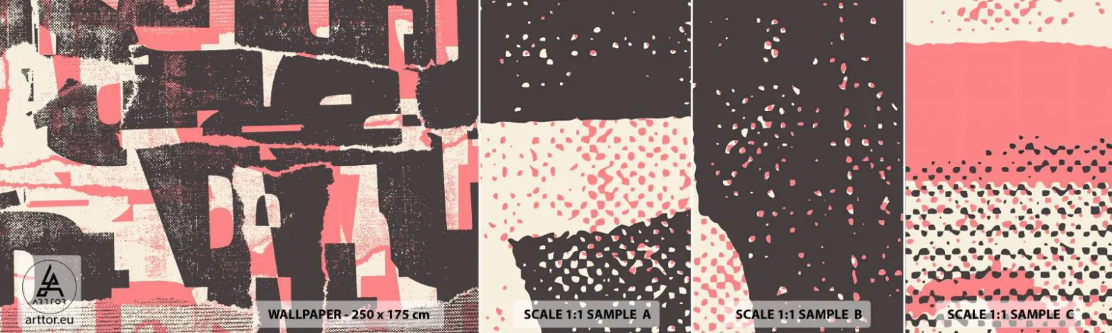 Fototapeta Próbka Samoprzylepna Deluxe Sticker - Cały ten zgiełk - Kolaż, Postarzany, Sztuka - 100x30 cm