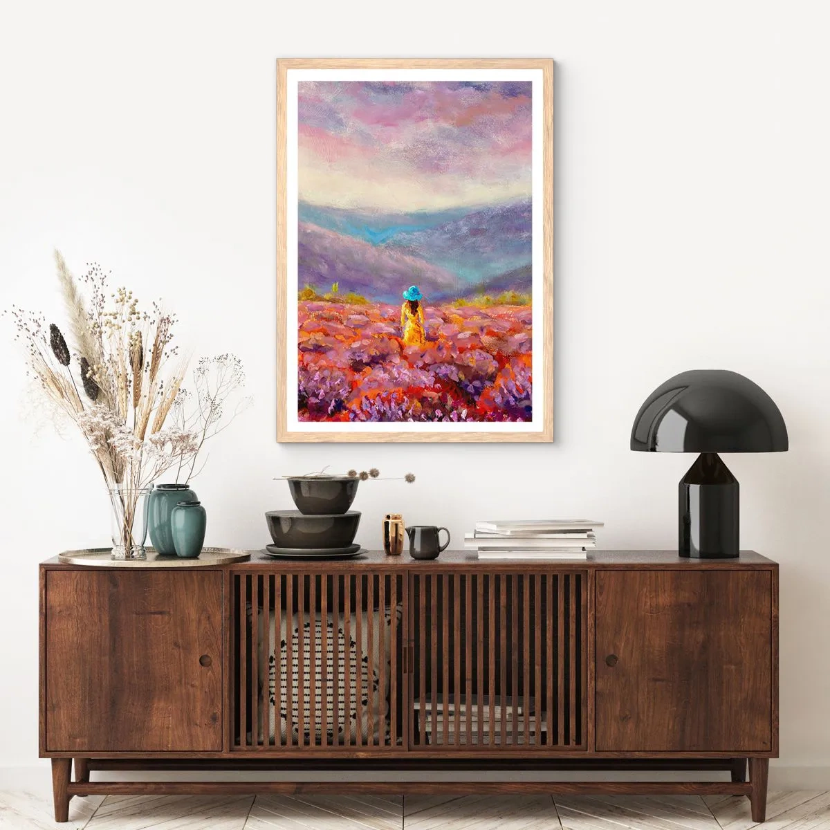Plakat w ramie jasny dąb - W lawendowym świecie - 30x40 cm